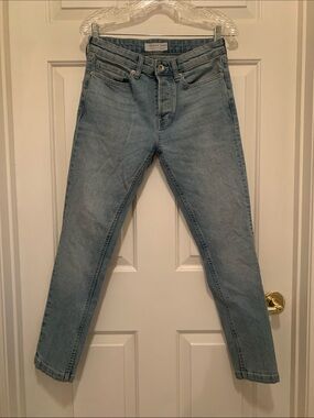 Topman Light Blue Slim Straight Jeans